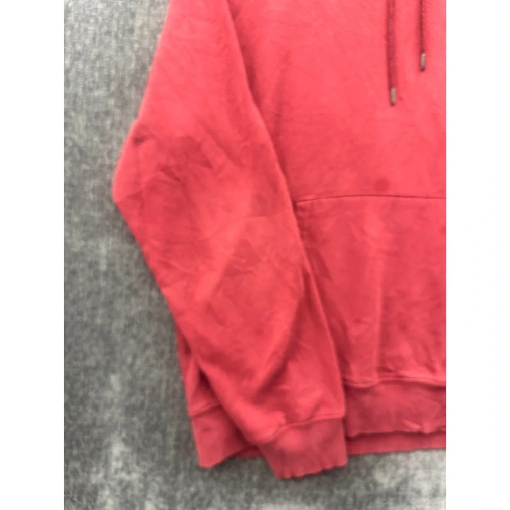 The North Face Hoodie Mens Large Red Fleece Lined Comfy Long Sleeves Pullover